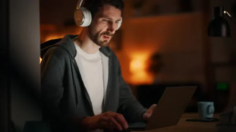 Man Typing And Coding At Laptop Stock Footage 197421110