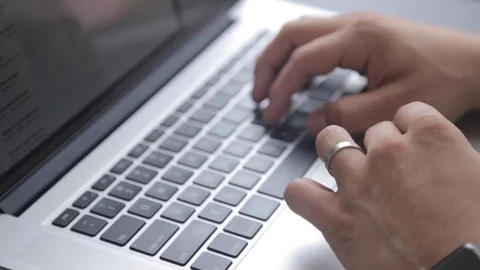 Man Typing On Computer Stock Footage
