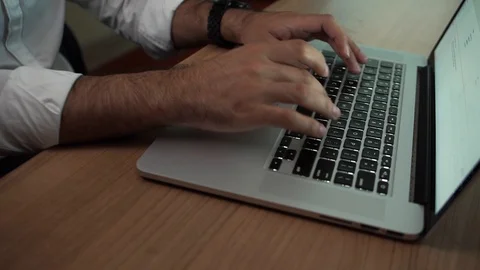 Man typing on computer Stock Footage 113502870