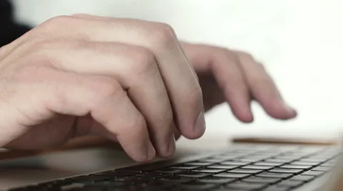 Man typing on computer keyboard. close-up Stock Footage 62673364