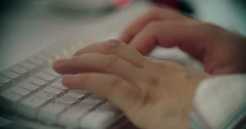 Man Typing on Computer Keyboard Stock Footage 51332452