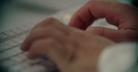Man Typing on Computer Keyboard Stock Footage 51332790