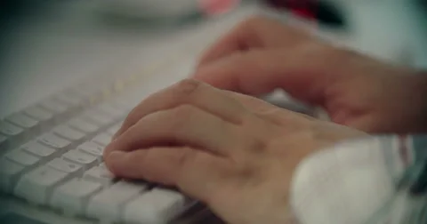 Man Typing on Computer Keyboard Stock Footage 51332910