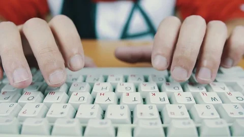 A man typing on a computer keyboard Stock Footage 70170430