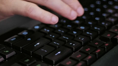 Man typing on computer keyboard Video stock 85401887