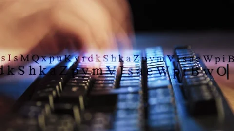 A man typing on computer keyboard Stock Footage 224894381