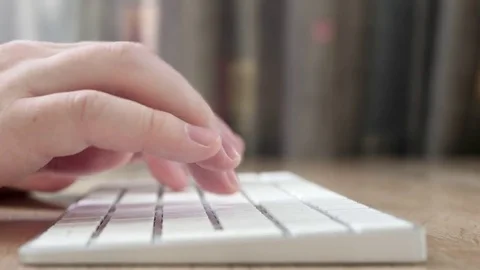 Man typing on computer keyboard, kind of hands close-up Stock Footage 81256171