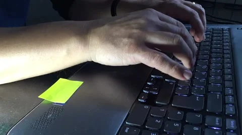 Man typing fast on a computer keyboard - time lapse Stock Footage 51655010