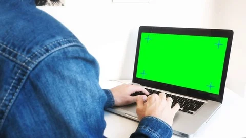 Man Typing On Green Screen Laptop, Zoom ... | Stock Video | Pond5