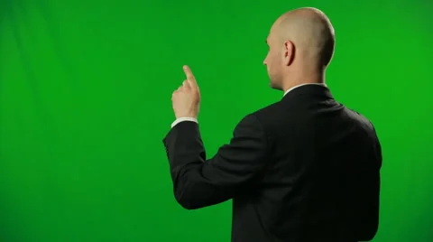 Man typing on a green screen.FULL HD. Stock Footage 41999209