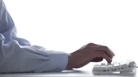 Man typing on the keyboard and using it to work 스톡 동영상 159058566