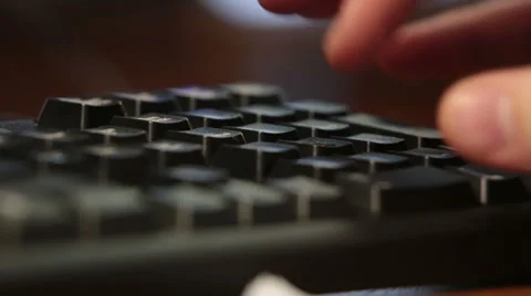 A man typing on the keyboard closeup Stock Footage 45393081