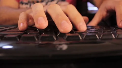 Man typing on keyboard Stock Footage 54171874
