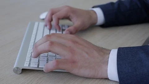 Man Typing On Keyboard Stock Footage 76327700