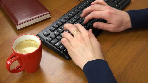 Man typing on the keyboard Stock Footage 100112511
