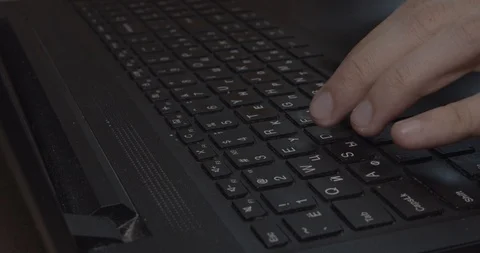 Man is typing on the keyboard Stock Footage 125293729