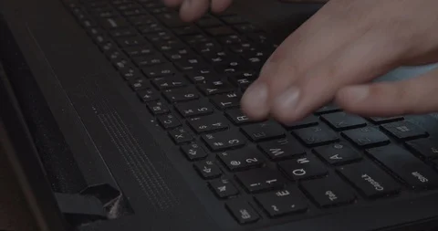 Man is typing on the keyboard Stock Footage 125293827