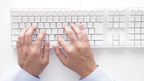 Man typing on a keyboard 스톡 동영상 158964133