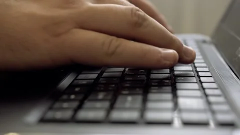 Man typing on the keyboard Stock Footage 159994455