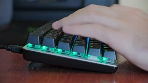 Man typing on the keyboard Stock Footage 165003441