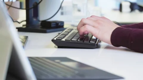 Man Typing on keyboard Stock Footage 288992252