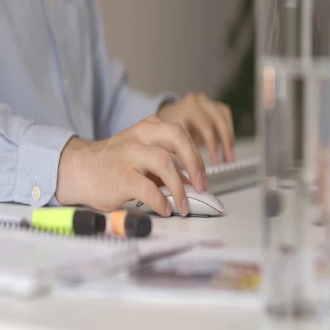 Man typing on keyboard in office Stock Footage 69493845