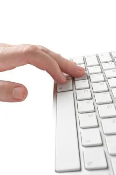 Man typing on a keyboard Stock Photos