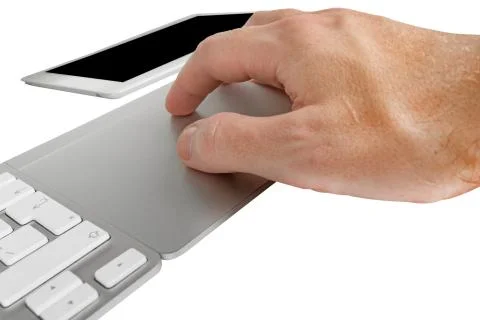 Man typing on a keyboard Stock Photos