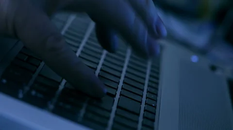 Man typing on keyboard, zoom in &amp; rotate Stock Footage 45160733