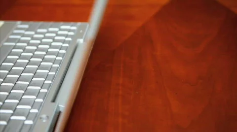Man typing on laptop computer keyboard, hands closeup Stockbeeldmateriaal 309829