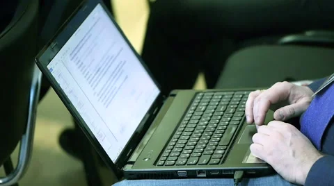Man typing on laptop Stock Footage 58422528