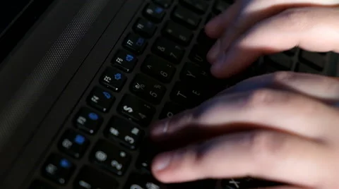 Man typing on laptop Stock Footage 62070798