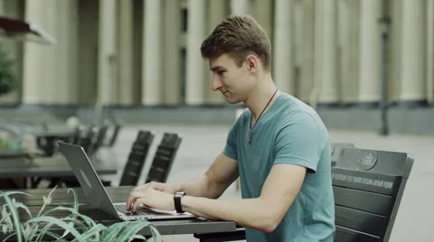 Man typing on laptop Stock Footage 68746683