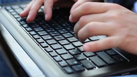 Man Typing On A Laptop 動画素材 71153130