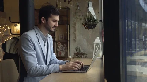 Man Typing On Laptop Video stock 72718566