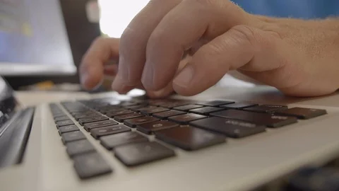 Man Typing on Laptop Stock Footage 108875070