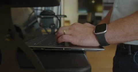 Man Typing on Laptop Stock Footage 201964780