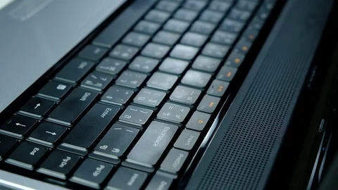 Man typing laptop keyboard Stock Footage 78129196