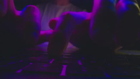 Man typing on laptop keyboard Stock-Footage 234349626