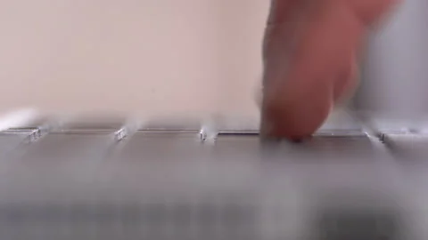 Man typing on laptop, macro video Stock Footage 221686292