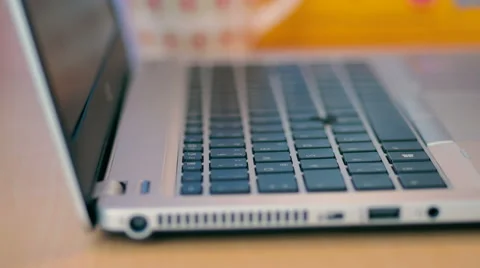 Man typing on notebook keyboard. Hand typing. Stock Footage 65184617