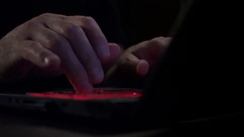 Man typing on the notebook keybord Stock Footage 113935390