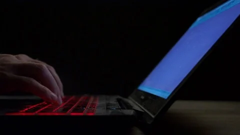 Man typing on the notebook keybord Stock Footage 113935417