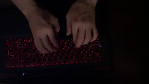 Man typing on the notebook keybord Stock Footage 113935486