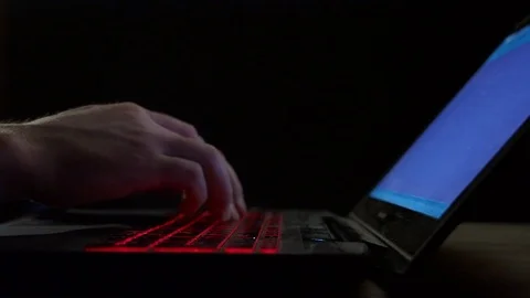 Man typing on the notebook keybord Stock Footage 113935587