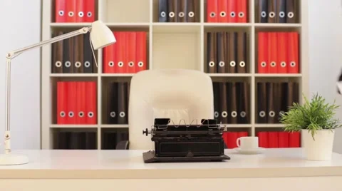 Man Typing On Old School Typewriter Stock Footage 63604669