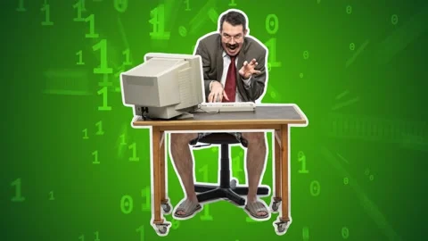 Man typing text on a computer keyboard. Freelancer or office worker Stock Footage 166825111