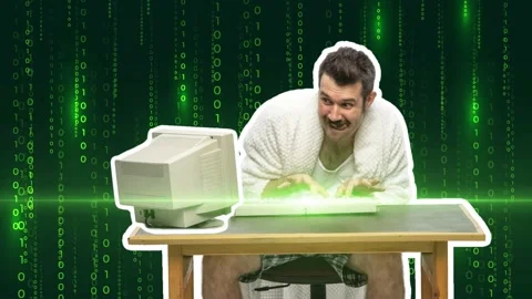 Man typing text on a computer keyboard. Freelancer or office worker Video stock 167200070