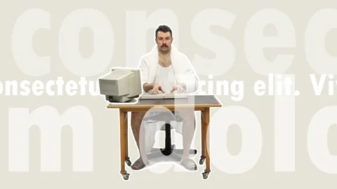 Man typing text on a computer keyboard. Freelancer or office worker Stock Footage 167200073