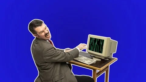 Man typing text on a computer keyboard. Freelancer or office worker Stock Footage 167538300